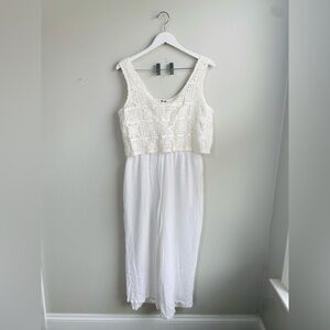 Three Dots White Crochet Jumpsuit / Romper